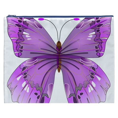 Purple Awareness Butterfly Cosmetic Bag (XXXL) from ArtsNow.com Front