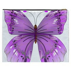 Purple Awareness Butterfly Cosmetic Bag (XXXL) from ArtsNow.com Back