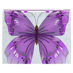 Purple Awareness Butterfly Cosmetic Bag (XXXL) from ArtsNow.com Back