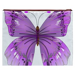 Purple Awareness Butterfly Cosmetic Bag (XXXL) from ArtsNow.com Back