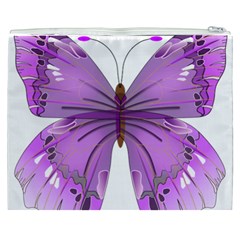 Purple Awareness Butterfly Cosmetic Bag (XXXL) from ArtsNow.com Back