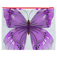 Purple Awareness Butterfly Cosmetic Bag (XXXL) from ArtsNow.com Back