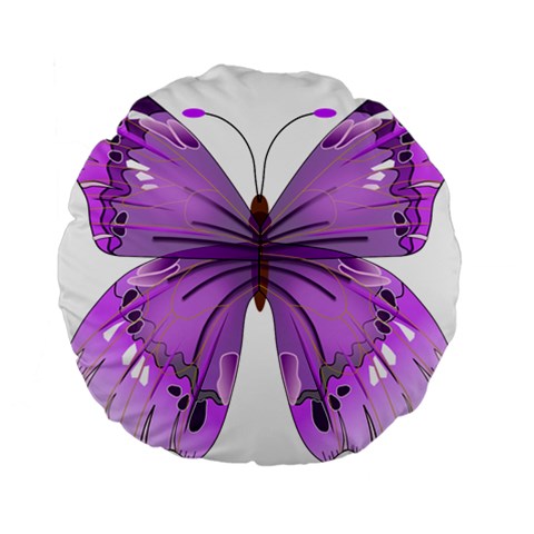 Purple Awareness Butterfly 15  Premium Round Cushion  from ArtsNow.com Front