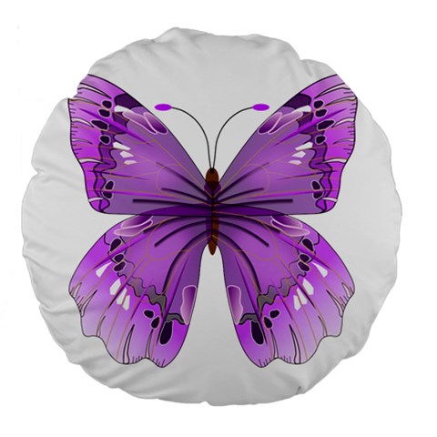 Purple Awareness Butterfly 18  Premium Round Cushion  from ArtsNow.com Back