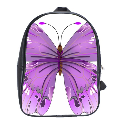 Purple Awareness Butterfly School Bag (XL) from ArtsNow.com Front