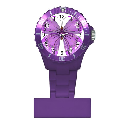 Purple Awareness Butterfly Nurses Watch from ArtsNow.com Front