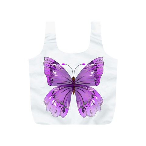 Purple Awareness Butterfly Reusable Bag (S) from ArtsNow.com Back