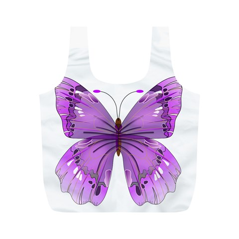 Purple Awareness Butterfly Reusable Bag (M) from ArtsNow.com Front