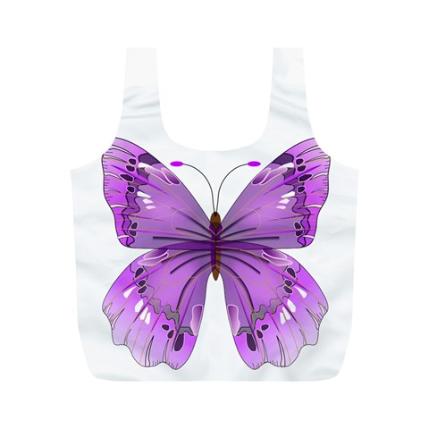 Purple Awareness Butterfly Reusable Bag (M) from ArtsNow.com Back