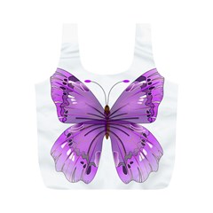 Purple Awareness Butterfly Reusable Bag (M) from ArtsNow.com Back