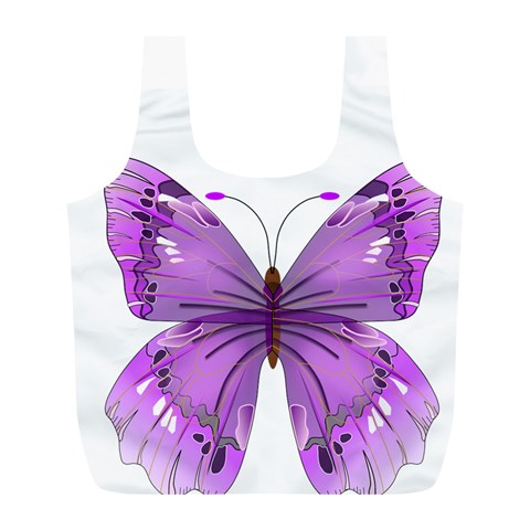 Purple Awareness Butterfly Reusable Bag (L) from ArtsNow.com Back