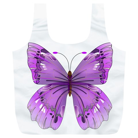 Purple Awareness Butterfly Reusable Bag (XL) from ArtsNow.com Front