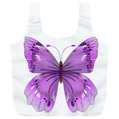 Purple Awareness Butterfly Reusable Bag (XL) from ArtsNow.com Back