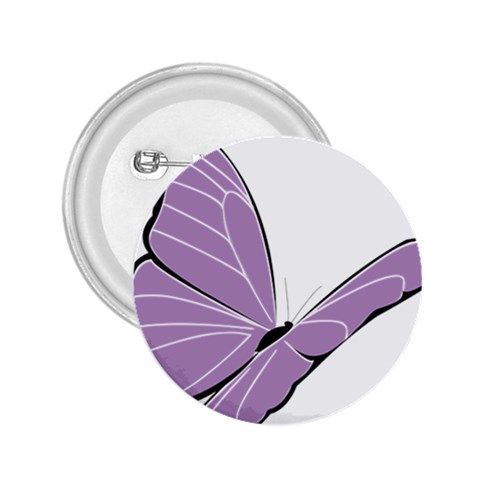 Purple Awareness Butterfly 2 2.25  Button from ArtsNow.com Front