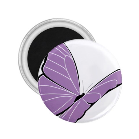 Purple Awareness Butterfly 2 2.25  Button Magnet from ArtsNow.com Front