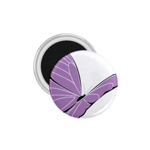 Purple Awareness Butterfly 2 1.75  Button Magnet from ArtsNow.com Front