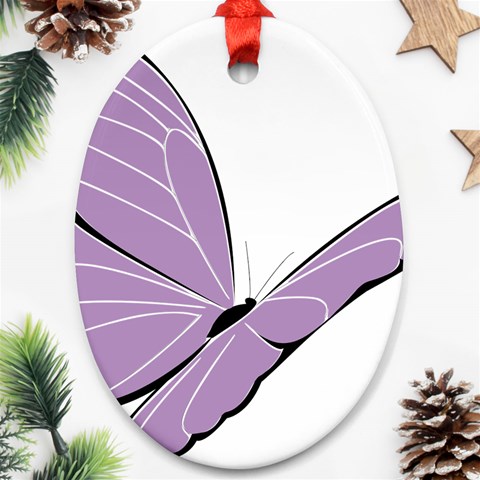 Purple Awareness Butterfly 2 Oval Ornament from ArtsNow.com Front