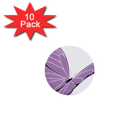 Purple Awareness Butterfly 2 1  Mini Button (10 pack) from ArtsNow.com Front