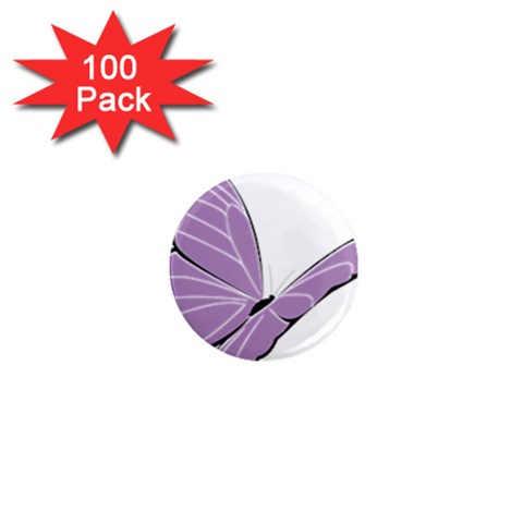 Purple Awareness Butterfly 2 1  Mini Button Magnet (100 pack) from ArtsNow.com Front