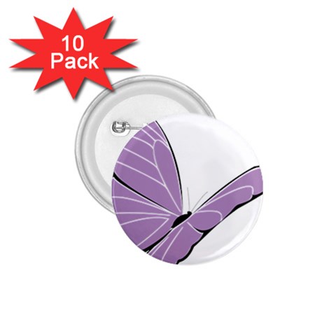 Purple Awareness Butterfly 2 1.75  Button (10 pack) from ArtsNow.com Front