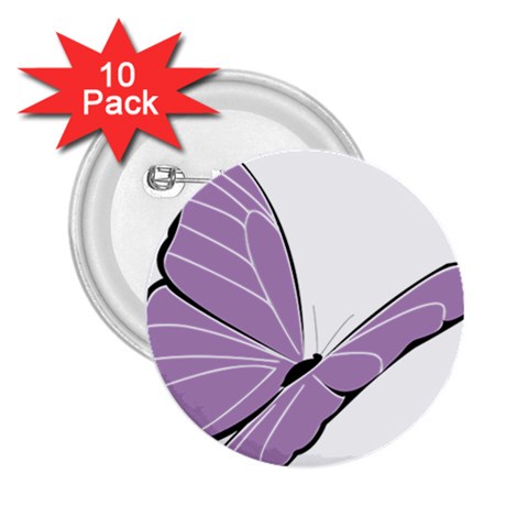 Purple Awareness Butterfly 2 2.25  Button (10 pack) from ArtsNow.com Front