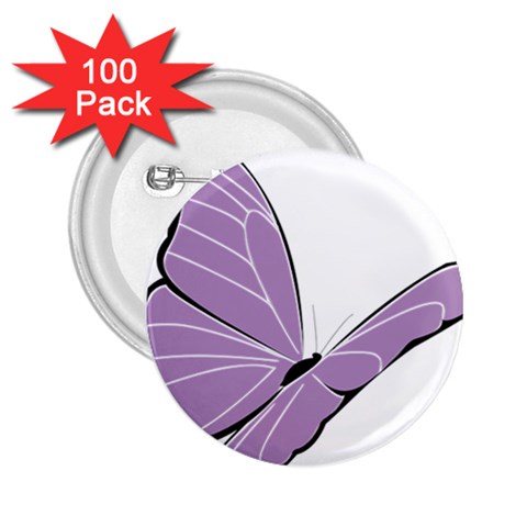 Purple Awareness Butterfly 2 2.25  Button (100 pack) from ArtsNow.com Front