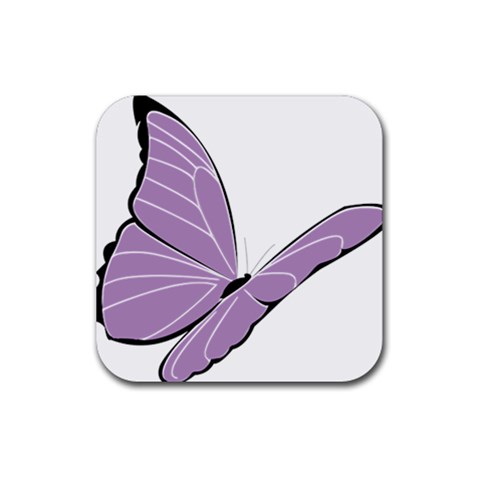 Purple Awareness Butterfly 2 Drink Coaster (Square) from ArtsNow.com Front