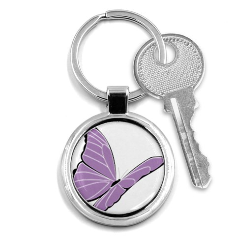 Purple Awareness Butterfly 2 Key Chain (Round) from ArtsNow.com Front