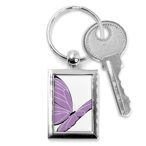 Purple Awareness Butterfly 2 Key Chain (Rectangle) from ArtsNow.com Front