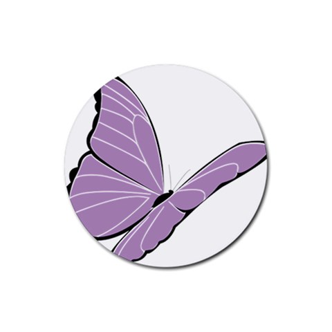 Purple Awareness Butterfly 2 Drink Coaster (Round) from ArtsNow.com Front