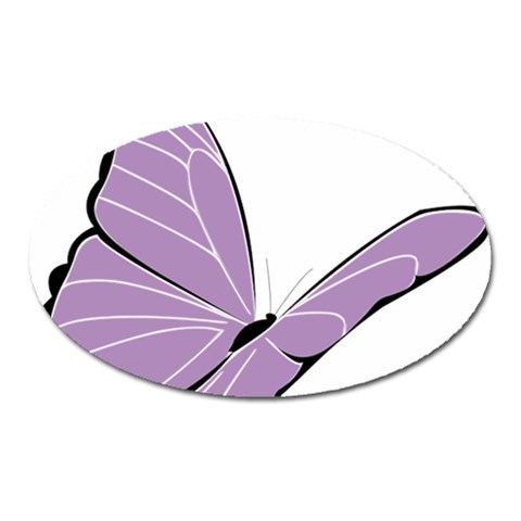 Purple Awareness Butterfly 2 Magnet (Oval) from ArtsNow.com Front