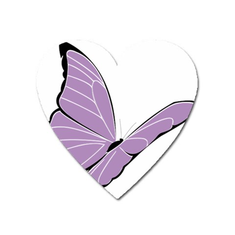 Purple Awareness Butterfly 2 Magnet (Heart) from ArtsNow.com Front