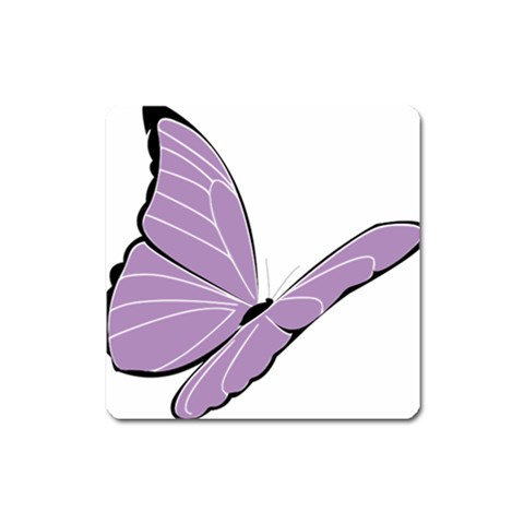 Purple Awareness Butterfly 2 Magnet (Square) from ArtsNow.com Front