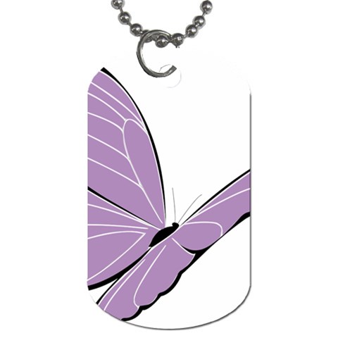 Purple Awareness Butterfly 2 Dog Tag (One Sided) from ArtsNow.com Front