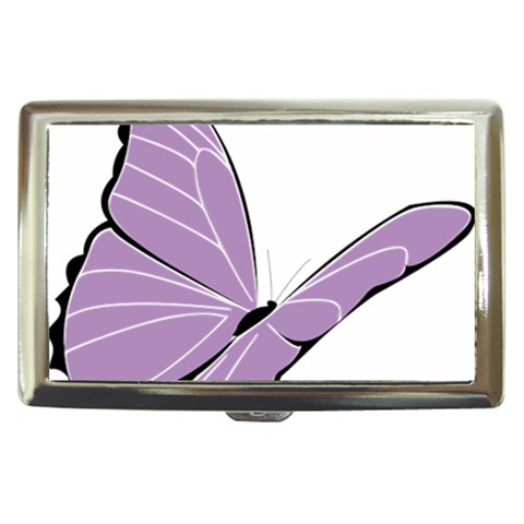 Purple Awareness Butterfly 2 Cigarette Money Case from ArtsNow.com Front