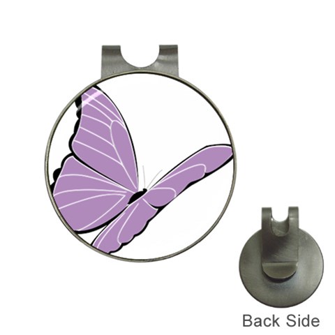 Purple Awareness Butterfly 2 Hat Clip with Golf Ball Marker from ArtsNow.com Front