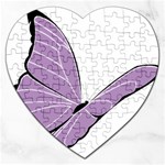 Purple Awareness Butterfly 2 Jigsaw Puzzle (Heart)