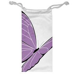 Purple Awareness Butterfly 2 Jewelry Bag from ArtsNow.com Front