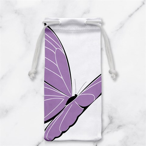 Purple Awareness Butterfly 2 Jewelry Bag from ArtsNow.com Back