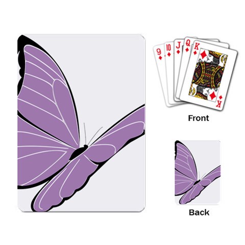 Purple Awareness Butterfly 2 Playing Cards Single Design from ArtsNow.com Back