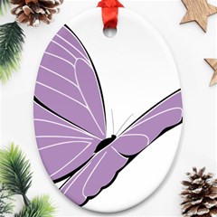 Purple Awareness Butterfly 2 Oval Ornament (Two Sides) from ArtsNow.com Front