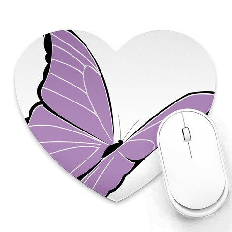 Purple Awareness Butterfly 2 Mouse Pad (Heart) from ArtsNow.com Front