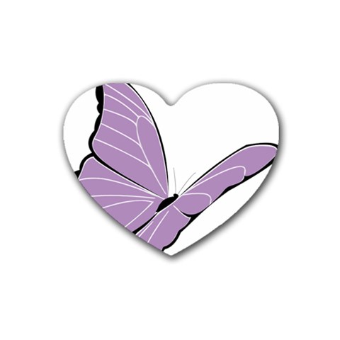 Purple Awareness Butterfly 2 Drink Coasters (Heart) from ArtsNow.com Front