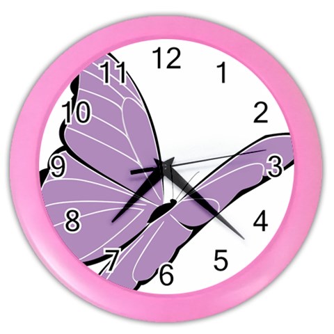 Purple Awareness Butterfly 2 Wall Clock (Color) from ArtsNow.com Front