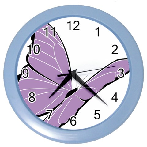 Purple Awareness Butterfly 2 Wall Clock (Color) from ArtsNow.com Front