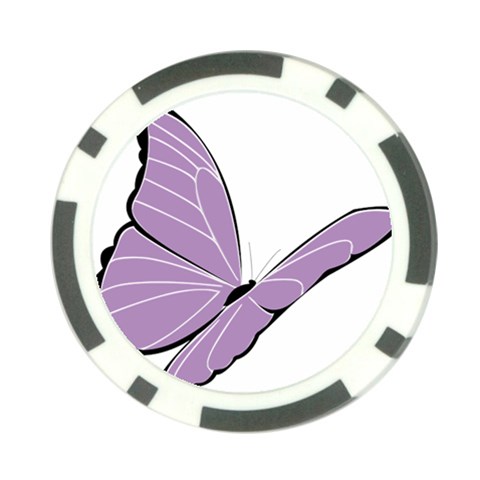 Purple Awareness Butterfly 2 Poker Chip from ArtsNow.com Front