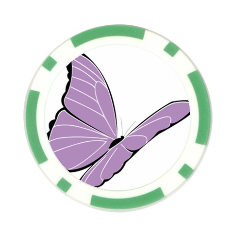 Purple Awareness Butterfly 2 Poker Chip from ArtsNow.com Front