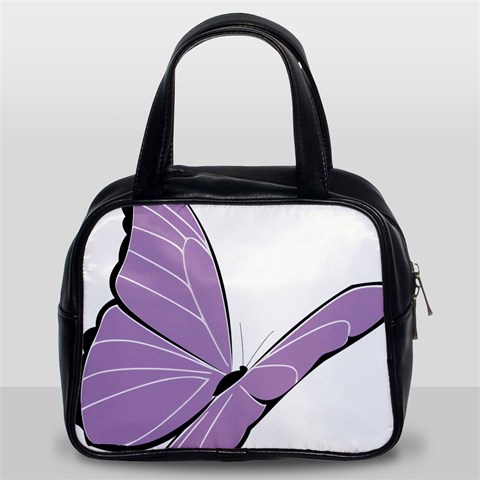 Purple Awareness Butterfly 2 Classic Handbag (Two Sides) from ArtsNow.com Front