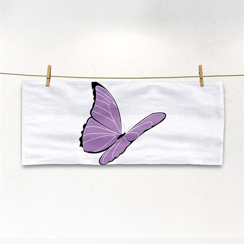 Purple Awareness Butterfly 2 Hand Towel from ArtsNow.com Front