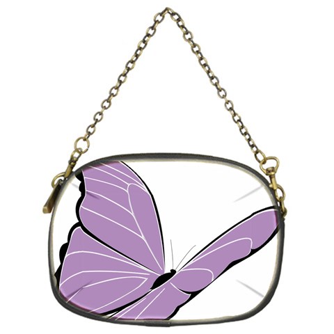 Purple Awareness Butterfly 2 Chain Purse (One Side) from ArtsNow.com Front